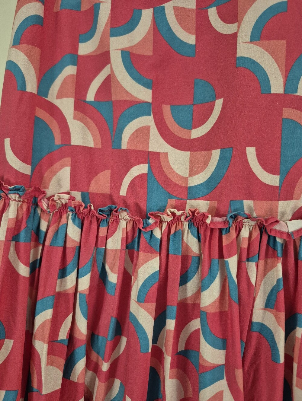 EUC Sundance Tiered Maxi Skirt, Cotton, Lined, Size Zip, Part Elasticed Waist, S